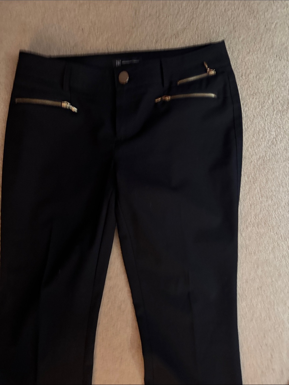 INC International Concepts Black Pants with Gold Zipper Accents